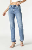 Mavi Maria Slit Hem Flare Jean in Mid Brushed LA Blue