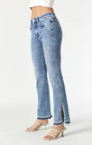 Mavi Maria Slit Hem Flare Jean in Mid Brushed LA Blue