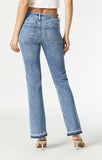 Mavi Maria Slit Hem Flare Jean in Mid Brushed LA Blue
