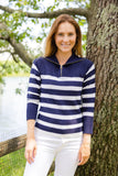 Sail to Sable Collard Quarter Zip Sweater in Navy