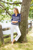Sail to Sable Collard Quarter Zip Sweater in Navy