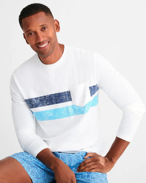 Johnnie-O Peppen Long Sleeve T-Shirt in White