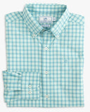 Southern Tide Sumner Plaid Intercoastal Performance Sport Shirt In Low Tide Blue