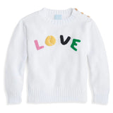 Bella Bliss Applique Tennis Love Pullover In White
