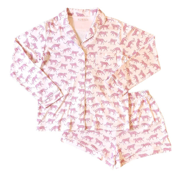 Pineapple Sunshine Cheetah Mom Pjs In Pink