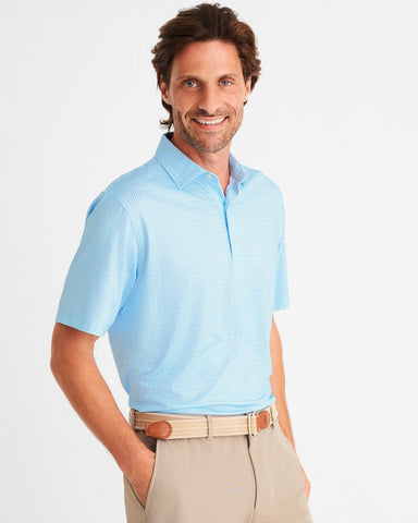 Johnnie-O Whipple Printed Polo in Malibu