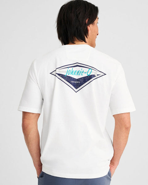 Johnnie-O Surf Diamond Graphic T-Shirt In White