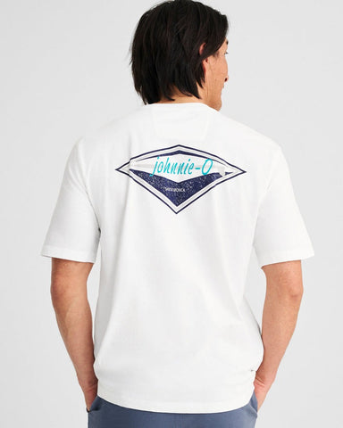 Johnnie-O Surf Diamond Graphic T-Shirt In White