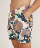 Marine Layer Swim Trunk in Purple Floral Print