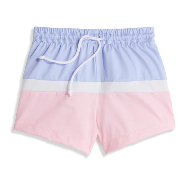 Bella Bliss Colorblock Bayshore Swim Trunk in Peri/Pink