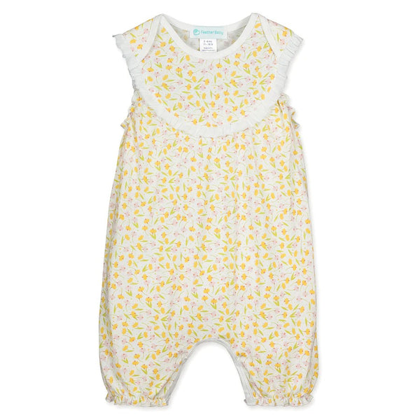 Feather Baby Yoke Romper In Bonnie Floral