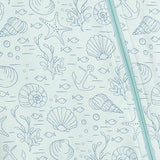Feather Baby Sleeveless Romper in Seashells On Aqua