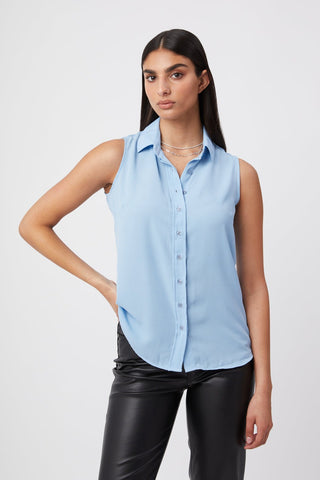 The Shirt The Signature Sleeveless Shirt in Light Blue