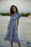 Bindu Charlotte Dress in White Floral