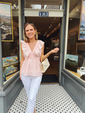 Madison Mathews Savannah Top In Shell Pink