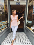 Madison Mathews Savannah Top In Shell Pink