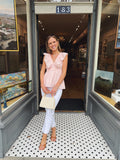 Madison Mathews Savannah Top In Shell Pink