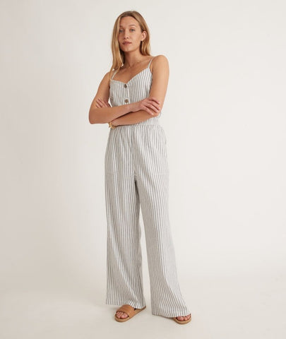 Marine Layer Marta Beach Pant in Denim/White Stripe