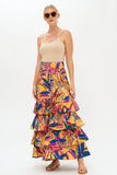 Oliphant Ruffle Maxi Skirt In Kruger Saffron