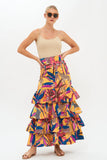 Oliphant Ruffle Maxi Skirt In Kruger Saffron