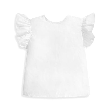 Bella Bliss Back Bow Blouse In White