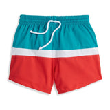 Bella Bliss Colorblock Bayshore Swim Trunk In Pier Blue/Red