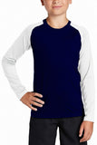 Bermies Rash-Guard Kids Long Sleeve In Navy & White