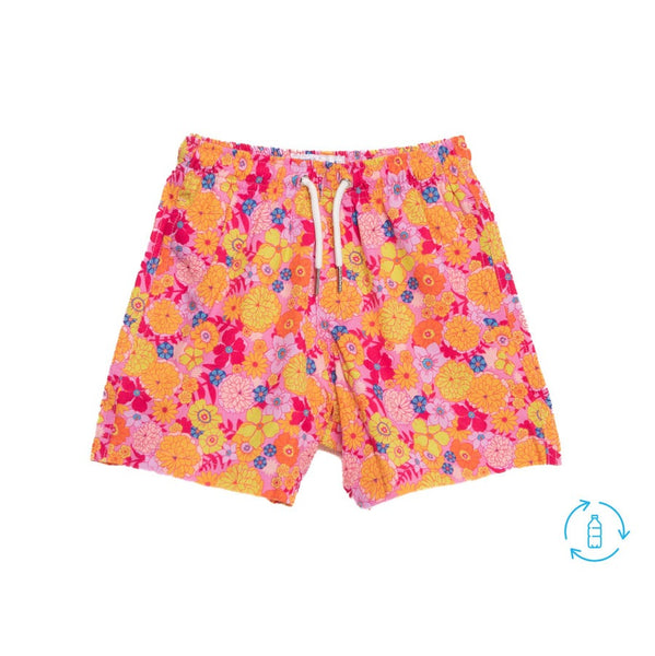 Bermies Tahiti Boys Swimsuit In Pink Floral