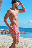 Bermies Tahiti Men's Swimsuit In Pink Floral