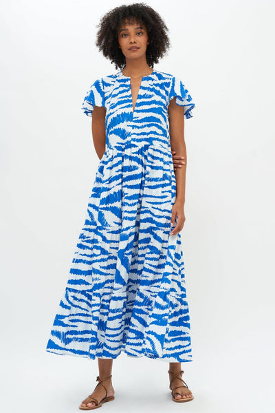 Oliphant V-Neck Maxi Dress In Singita Blue