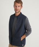 Marine Layer Corbet Full Zip Vest in Navy Heather