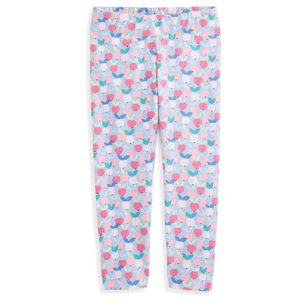 Bella Bliss Printed Leggings In Blue Orchard