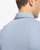 Southern Tide Mens Long Sleeve Ryder Ridgeway Stripe Performance Heather Polo in Dress Blue