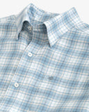 Southern Tide Mens Longsleeve Beach Flannel Howland Plaid Heather Sportshirt in Mountain Spring Blue