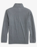 Southern Tide Boys Cruiser Heather Micro Stripe 1/4 Zip in Heather Shadow Grey