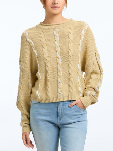 525 America Color Cable Pullover in Desert