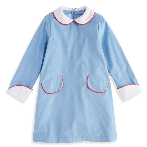 Bella Bliss Maddie Corduroy Dress in Blueberry