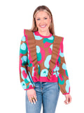 Emily McCarthy Intarsia Sweater in Meadowbrook Spot Cheetah