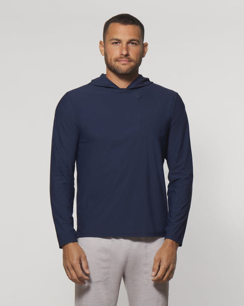 Johnnie-O  Maxwel Performance T-Shirt Hoodie In Navy