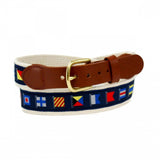 Leather Man Ltd Code Flags Motif Belt in Navy