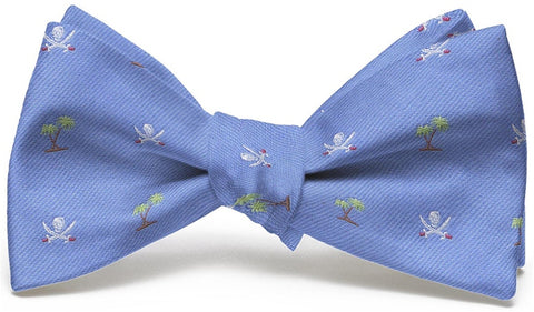 Bird Dog Bay Jolly Roger English Woven Pedigree Bow Tie in Blue